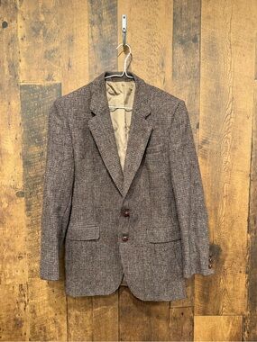 Harris tweed Men's Brown Wool Blend Blazer *see for size*